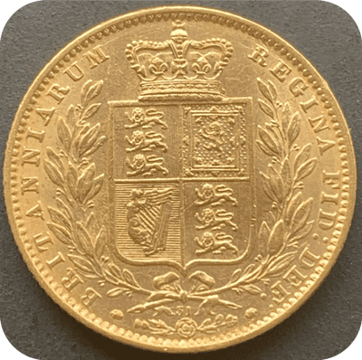 1870 Gold Sovereign Coin