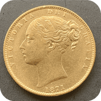 1871  Gold  Sovereign Coin Die No 5