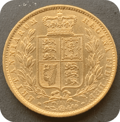 1871  Gold  Sovereign Coin Die No 5