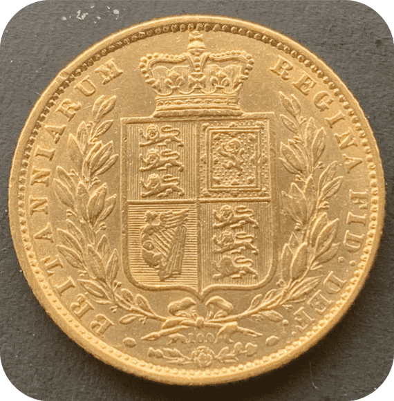 1871  Gold  Sovereign Coin Die No 5