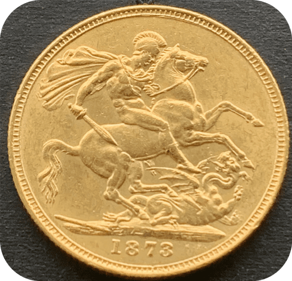 1873  Gold  Sovereign Melbourne Mint Scarce