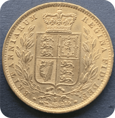 1875  Gold  Sovereign Coin Sydney Mint  GEF