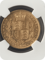 1886  Sydney Gold  Sovereign Coin Scarce AU58