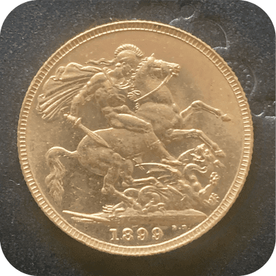 1899  Gold Sovereign  London  Mint