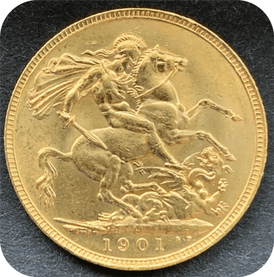 1901  Gold  Sovereign Veiled  Head Perth  Mint