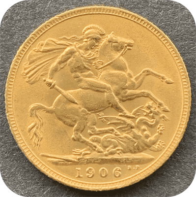 1906 Gold  Sovereign  London  Mint