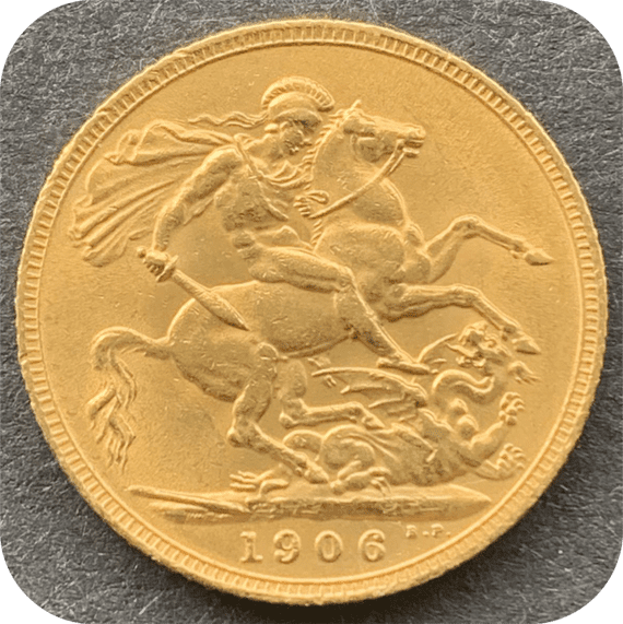 1906 Gold  Sovereign  London  Mint