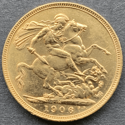 1906 Gold  Sovereign  Melbourne  Mint