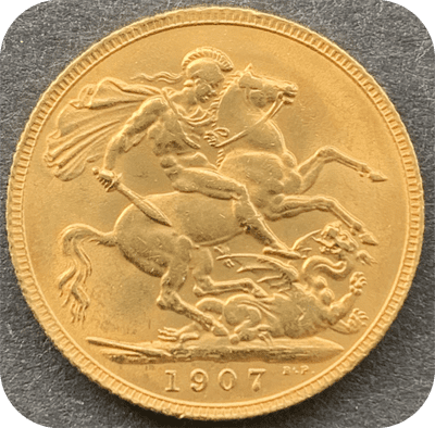 1907 Gold  Sovereign  London  Mint
