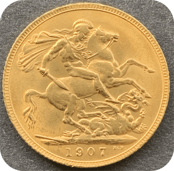 1907 Gold  Sovereign  London  Mint