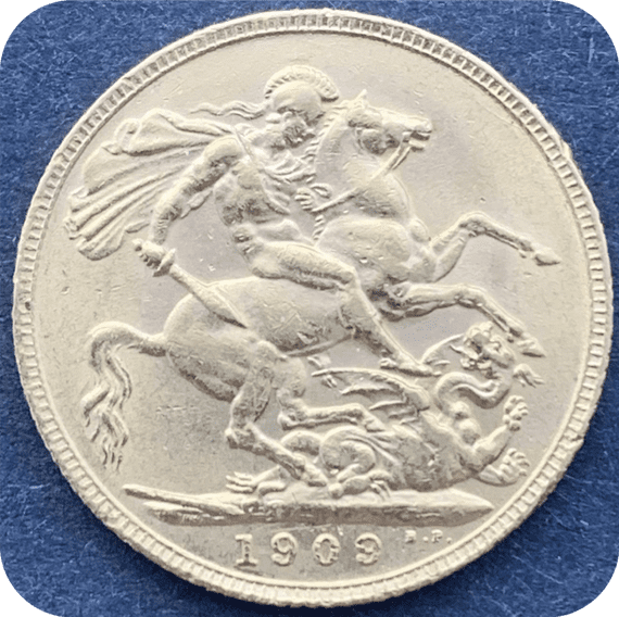 1909 Gold Sovereign London Mint