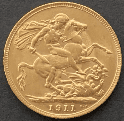 1911 Gold Sovereign Coin