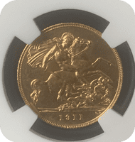 1911 Proof half Gold Sovereign  Scarce