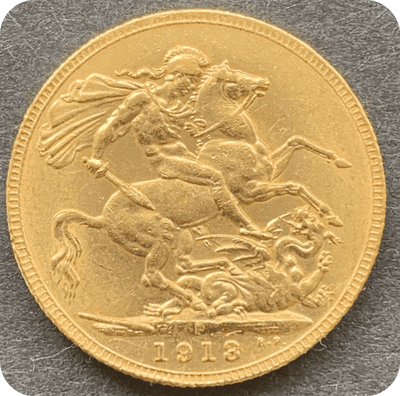 1913 Gold Sovereign Coin Perth  Mint