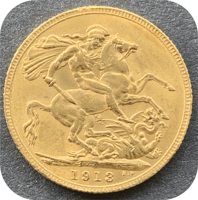 1913  Gold  Sovereign  London  Mint