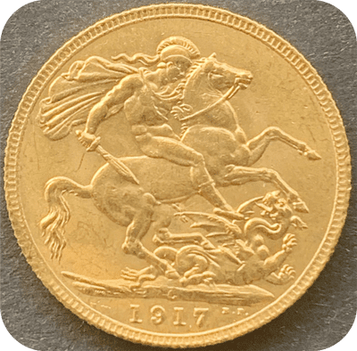 1917 Gold Sovereign Minted in Ottawa  Canada RARE