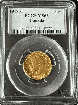 1918 Gold Sovereign Ottawa Canada Mint  MS 63