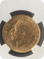 1924 Gold Sovereign Melbourne Rare NGC MS63
