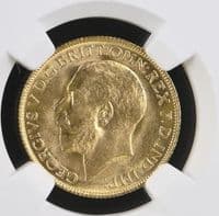 1924 Gold Sovereign Melbourne Rare NGC MS64