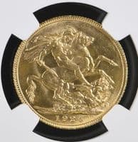 1924 Gold Sovereign Melbourne Rare NGC MS64