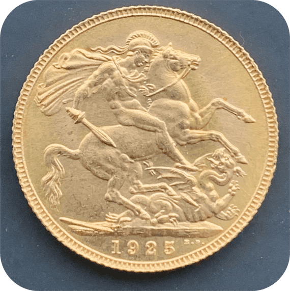 1925 Gold Sovereign Minted in  London Mint State
