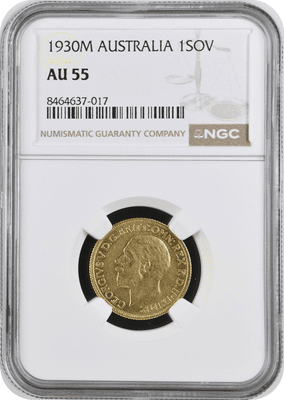 1930  Gold Sovereign Melbourne  Mint Rare