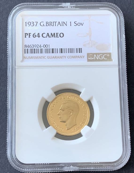 1937 Proof Gold Sovereign PF 64 CAMEO  NGC