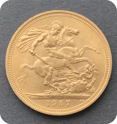 1957 Gold Sovereign Scarce Finer Milled Edge