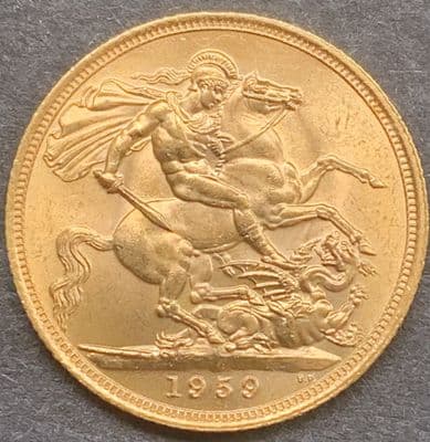 1959 Gold Sovereign Scarce
