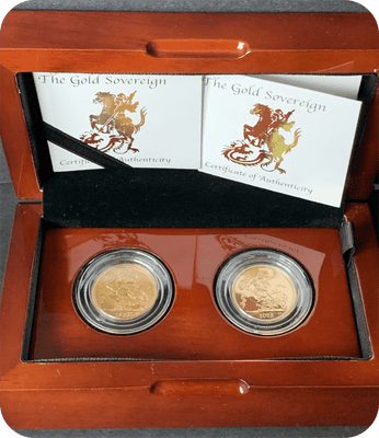 1965 & 2025 Full Gold Sovereigns  Happy 60th Birthday in a  Luxury Wooden Case