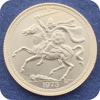 1973 Gold Sovereign Coin Elizabeth II  Isle of Man