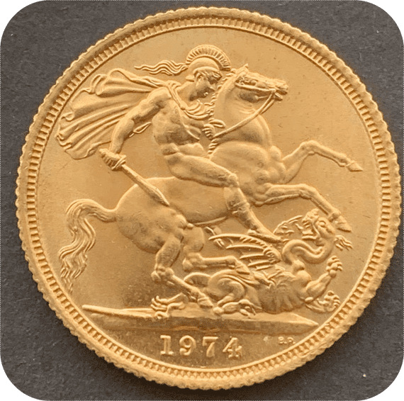 1974 Gold Sovereign coin
