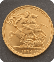 1974 Gold Sovereign coin  in a Luxury Wooden Case