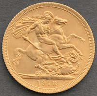 1978 Gold Sovereign coin  in a Luxury Wooden Case