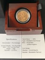 1978 Gold Sovereign coin  in a Luxury Wooden Case