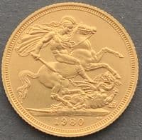 1980   Full Gold Sovereign In Luxury Case