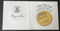 1980  Proof Full Gold Sovereign .