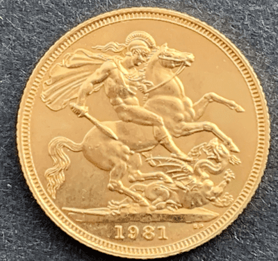 1981 Gold Sovereign coin