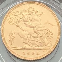 1982 Proof Half  Gold Sovereign