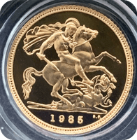 1985 Proof Half  Gold Sovereign