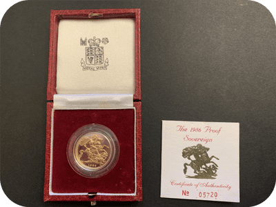 1986  Proof Full Gold Sovereign
