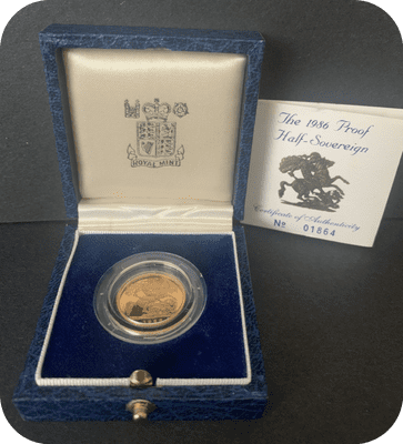 1986 Proof Half  Gold Sovereign