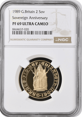 1989 Gold £2 Proof Sovereign NGC PF69
