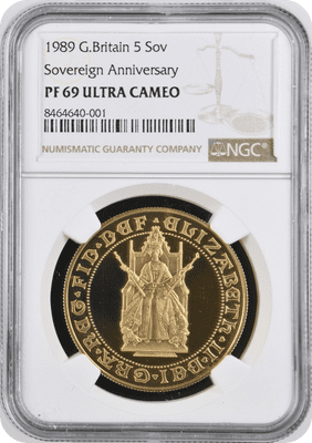 1989 Gold £5 Proof Sovereign NGC PF69