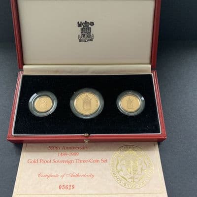 1989 Gold Proof Sovereign 3 Coin Set