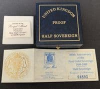 1989 Proof Half  Gold Sovereign