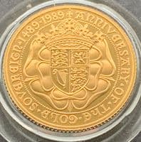 1989 Tudor Rose Proof Full Gold Sovereign