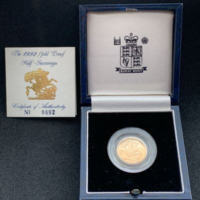 1992 Proof Half Gold Sovereign Scarce