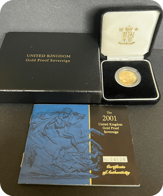 2001 Proof Full Gold Sovereign