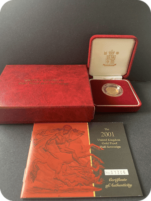 2001 Proof Half  Gold Sovereign